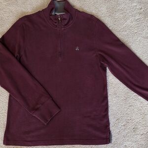 Brooks Brothers Maroon Zip-Up Sweater, Mens M